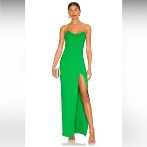 NWT Superdown Ryleigh Strapless Green High Side
Slit Maxi dress Sz S Viscose